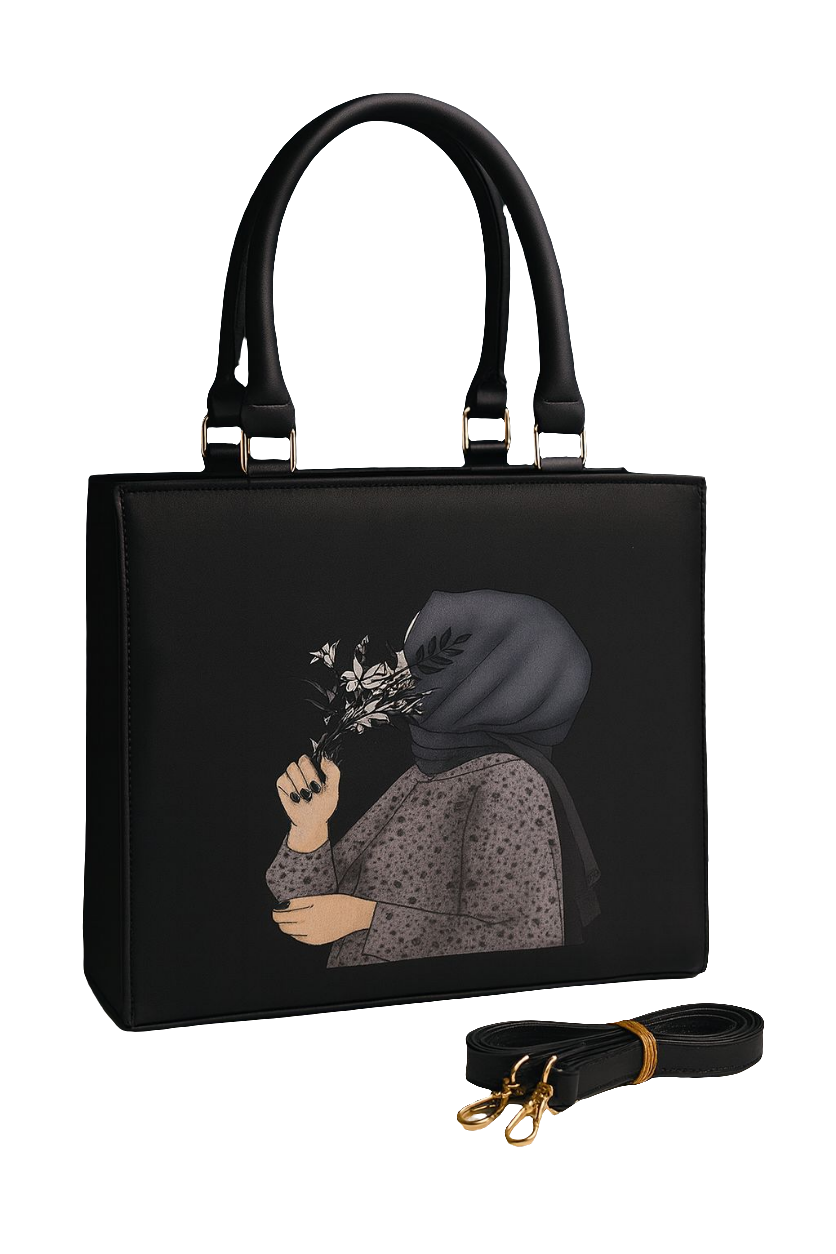 Trending Hijab Girl Tote Bag – With Long Belt