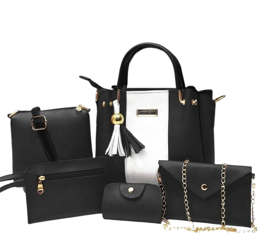 Elegant 5-Piece Grey PU Leather Handbag Set – Perfect for Everyday & Occasions 👜