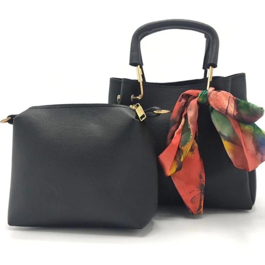 Skin PU Leather Women's Handbag Set – 2 Pcs | Top Handle Purse with Pouch (Copy)