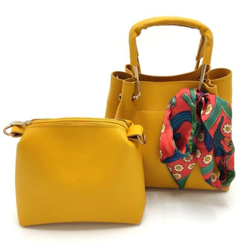 Skin PU Leather Women's Handbag Set – 2 Pcs | Top Handle Purse with Pouch (Copy)