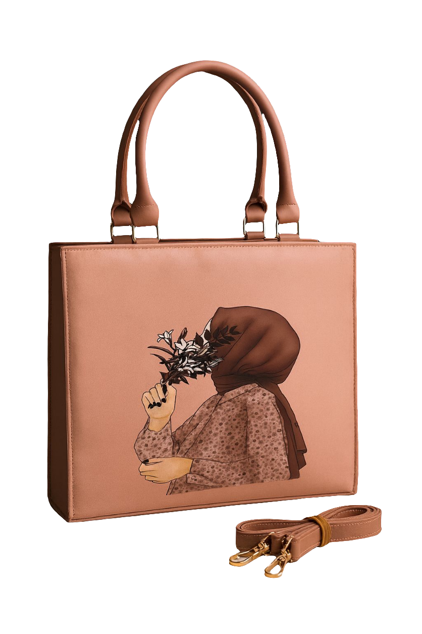 Trending Hijab Girl Tote Bag – With Long Belt