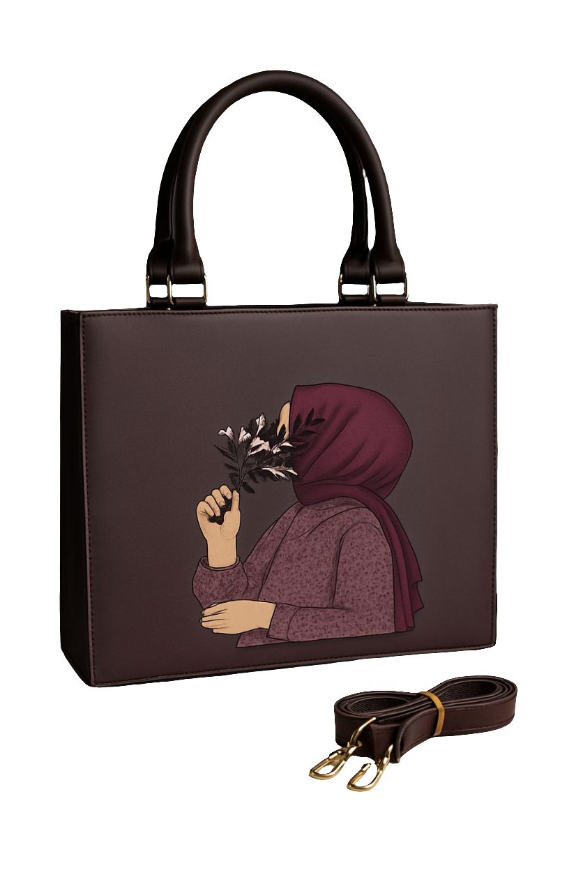 Trending Hijab Girl Tote Bag – With Long Belt