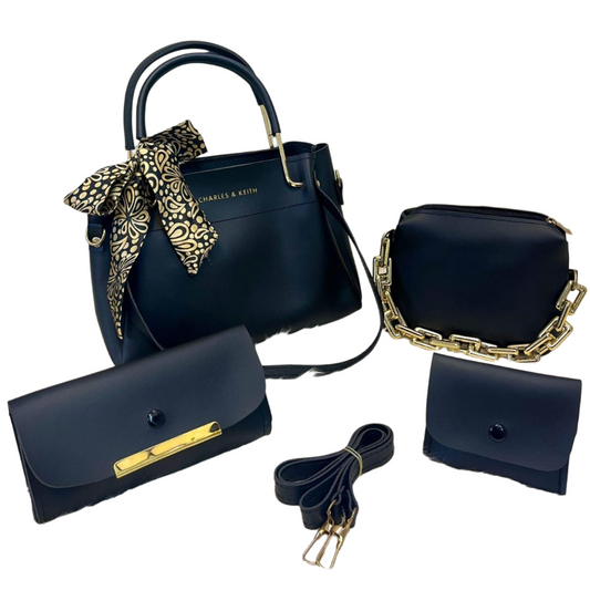 Elegant 5-in-1 Lady Handbag Set - Wine Red by Charles & Keith