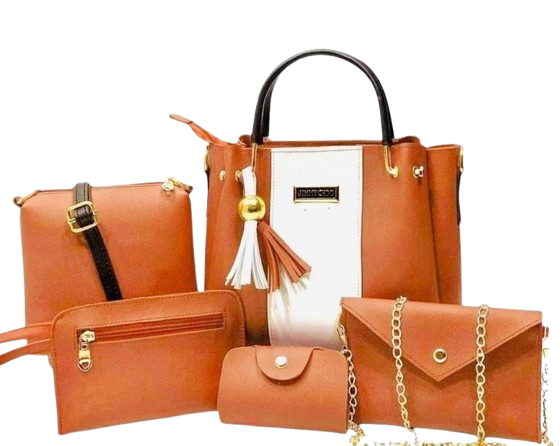 Elegant 5-Piece Grey PU Leather Handbag Set – Perfect for Everyday & Occasions 👜