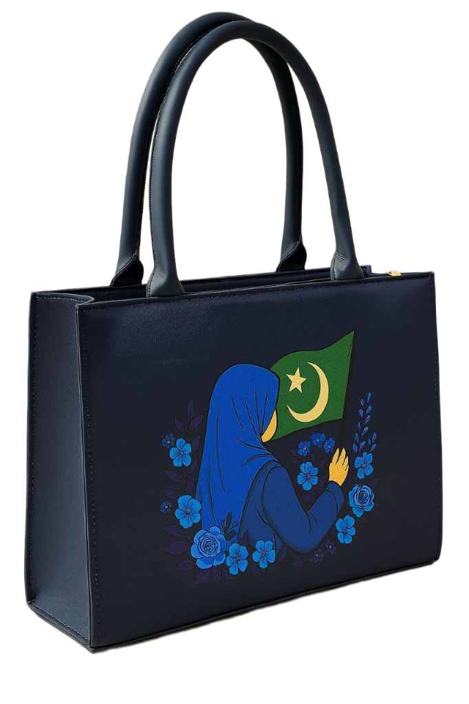 Elegant  Handbag – Patriotic Pakistani Flag & Floral Art Design
