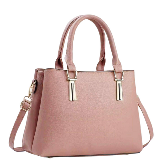 Blush  Elegant Ladies Handbag with Gold Accents – Chic & Versatile