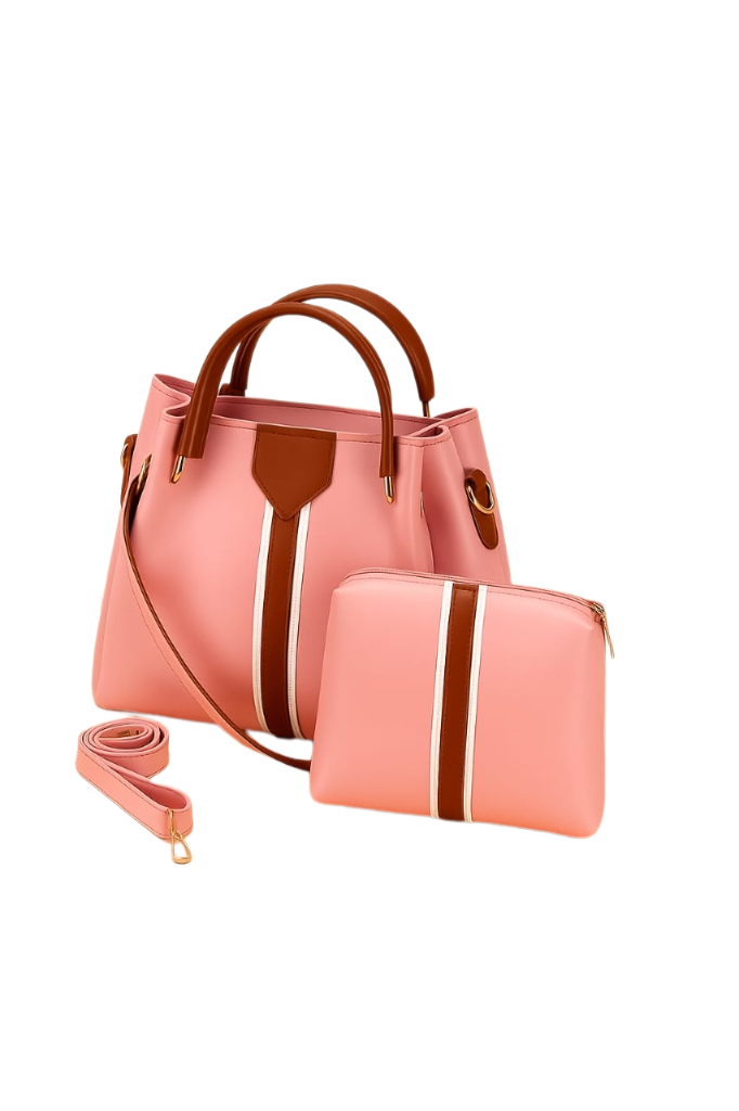 Chic  Striped Handbag Set – Stylish & Versatile 2-in-1 Combo
