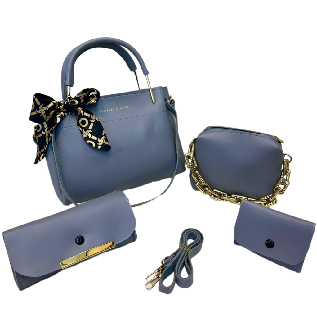 Elegant 5-in-1 Lady Handbag Set - Wine Red by Charles & Keith