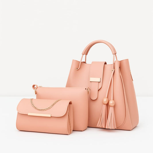 Elegant Burgundy 3-Piece Handbag Set – Style Meets Versatility!