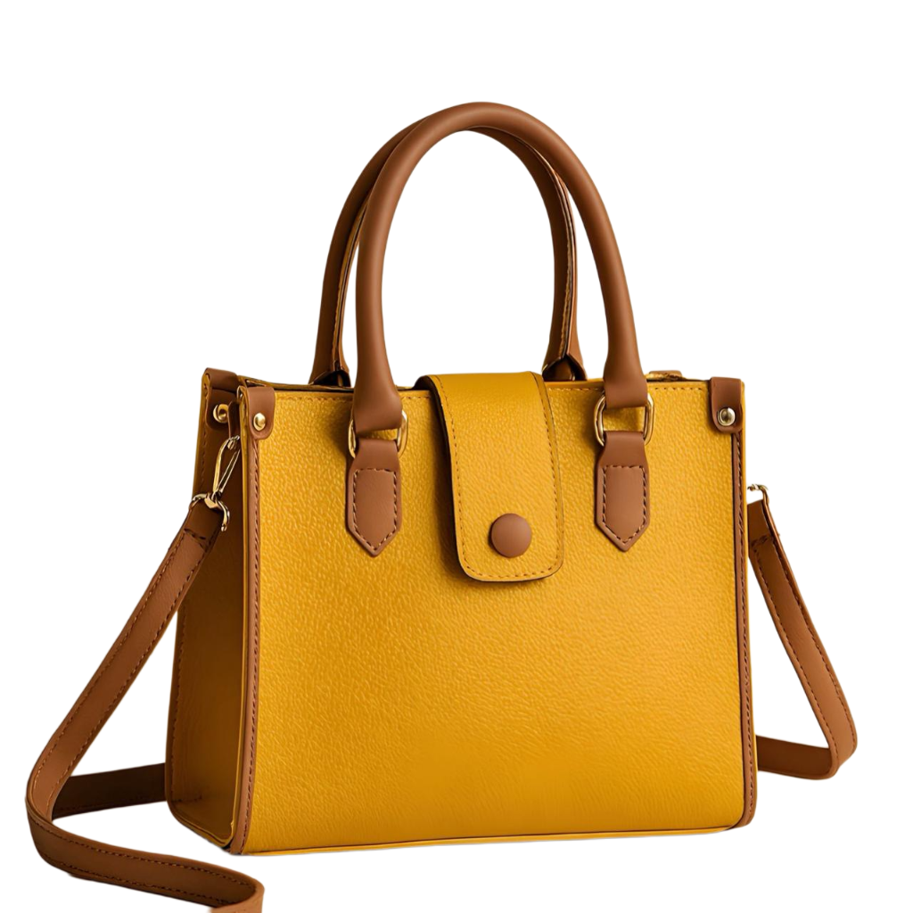 Classic Contrast Tote Handbag – Elegance with Every Step