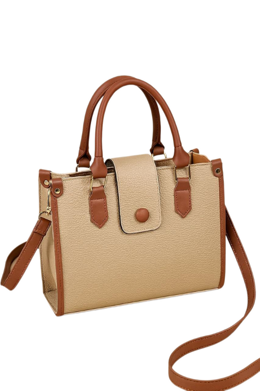 Classic Contrast Tote Handbag – Elegance with Every Step