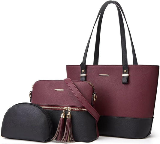 3-Piece Stylish Shoulder Bag Set for Women – Premium Quality & Elegant Design