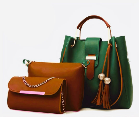 Elegant pu leather 3-in-1 Handbag Set