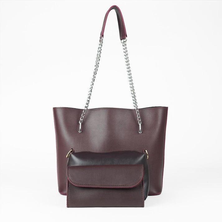 Elegant 3-Piece Leather Handbag Set – Tote, Crossbody & Clutch