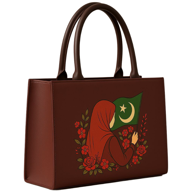 Elegant  Handbag – Patriotic Pakistani Flag & Floral Art Design