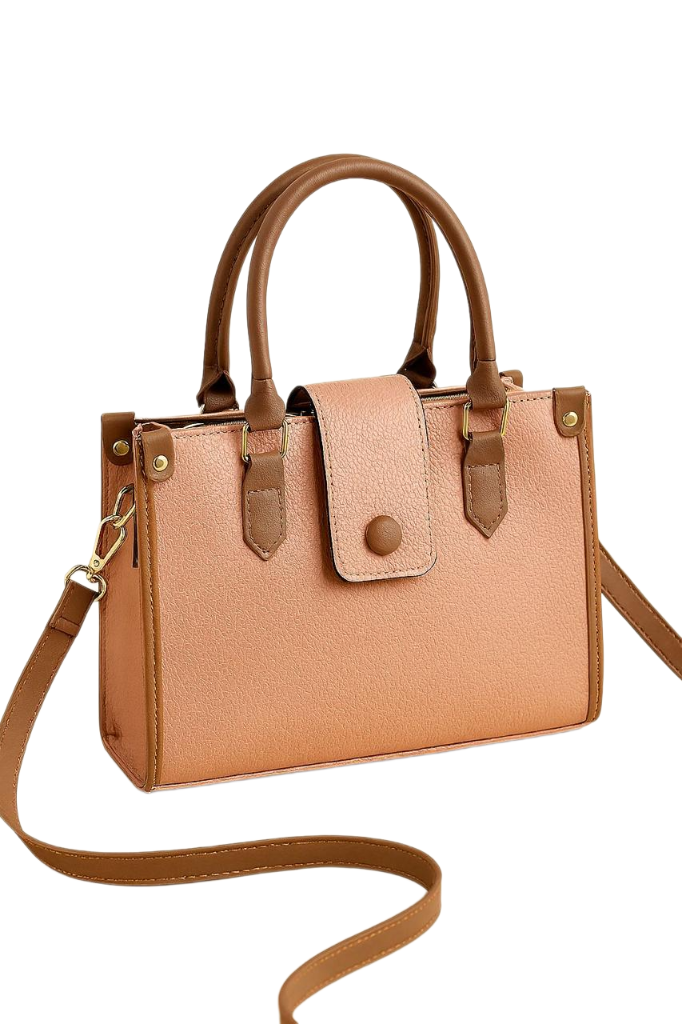 Classic Contrast Tote Handbag – Elegance with Every Step