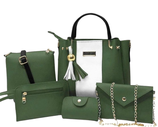 Elegant 5-Piece Grey PU Leather Handbag Set – Perfect for Everyday & Occasions 👜