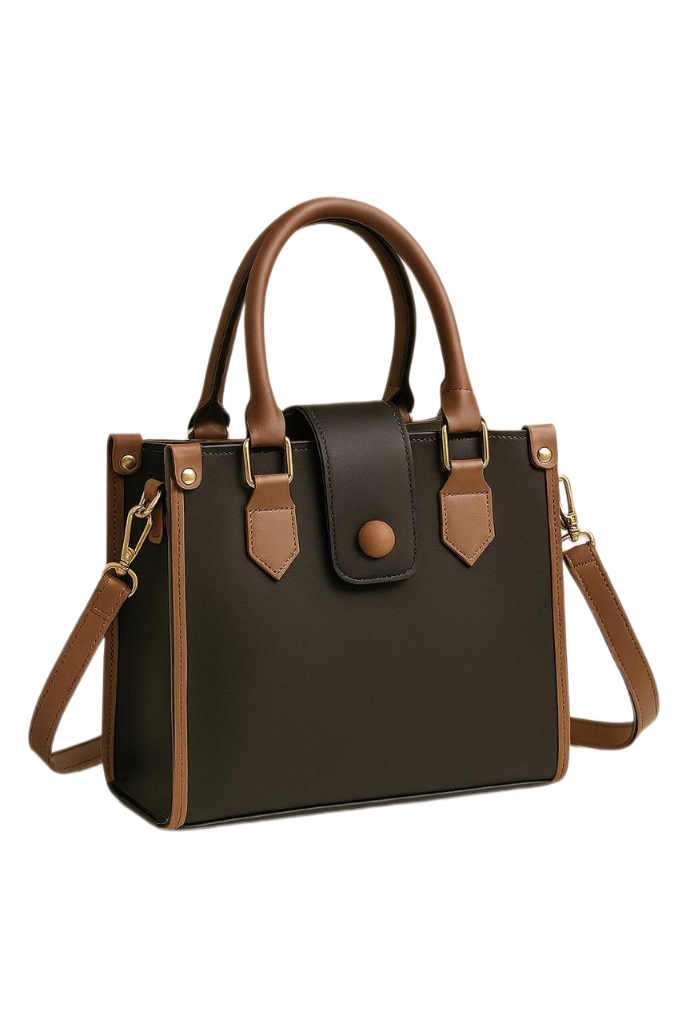 Classic Contrast Tote Handbag – Elegance with Every Step