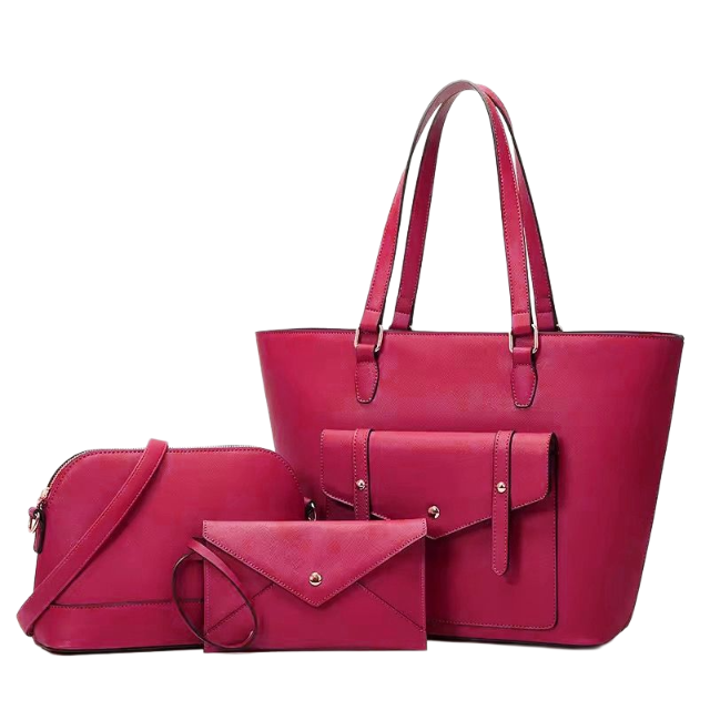 Elegant 3-in-1 Blush  Women's Handbag Set