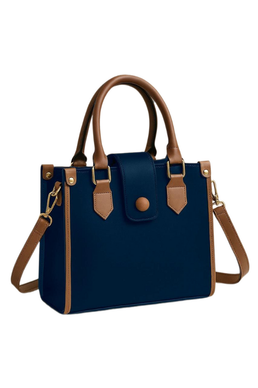 Classic Contrast Tote Handbag – Elegance with Every Step